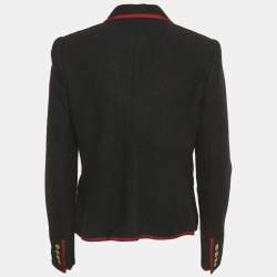 Pre Owned Polo Ralph Lauren Black Applique Knit Cricket Blazer M