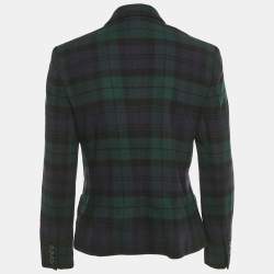 Pre Owned Polo Ralph Lauren Green/Blue Checks Wool Jacket M