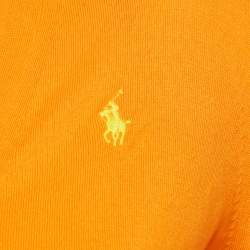 Pre Owned Polo Ralph Lauren Orange Cotton Knit Cardigan XS