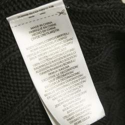 Pre Owned Polo Ralph Lauren Black Cable Knit V-Neck Sweater XS
