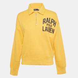 Pre Owned سويت شيرت بولو رالف لورين قطن أصفر بسحاب مقاس صغير - سمول
