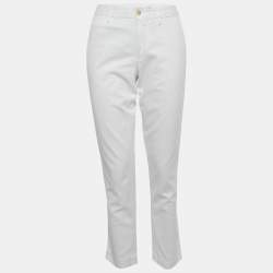 Pre Owned Polo Ralph Lauren White Denim Skinny Jeans S/Waist 29"