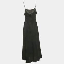 مملوكة مسبقًا Polo by Ralph Lauren Black Linen Strappy Maxi Dresss XL
