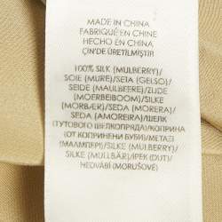 Pre Owned Polo Ralph Lauren Beige Silk Belted Long Shirt Dress L