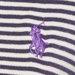 مملوكة مسبقًا Polo Ralph Lauren Navy Blue & White Striped Cotton Knit V-Neck T-Shirt L