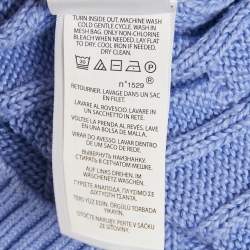 مملوكة مسبقًا سترة بولو رالف لورين حياكة مضلعة زرقاء مقاس متوسط