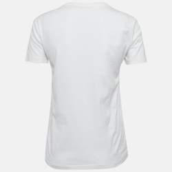 مملوكة مسبقًا Polo Ralph Lauren White Teddy Print Jersey T-Shirt XS