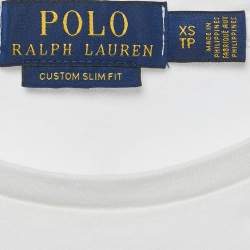 مملوكة مسبقًا Polo Ralph Lauren White Teddy Print Jersey T-Shirt XS