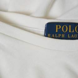 مملوكة مسبقًا Polo Ralph Lauren White Teddy Print Jersey T-Shirt XS