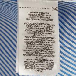 Pre Owned قميص بولو رالف لورين قطن مخطط أزرق بأكمام طويلة مقاس صغير - سمول