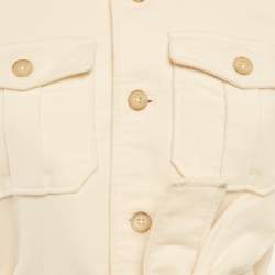 Pre Owned Polo Ralph Lauren Beige Flannel Belted Shirt Jacket XS