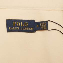 Pre Owned Polo Ralph Lauren Beige Flannel Belted Shirt Jacket XS