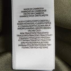 Pre Owned Polo Ralph Lauren Green Satin Midi Skirt S