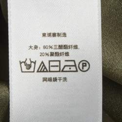 Pre Owned Polo Ralph Lauren Green Satin Midi Skirt S