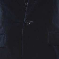 Pre Owned Polo Ralph Lauren Navy Blue Velvet Vest and Blazer S/M 