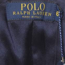Pre Owned Polo Ralph Lauren Navy Blue Velvet Vest and Blazer S/M 