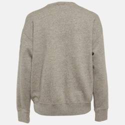 Pre Owned سويتر بولو را لف لورين قطن رمادي مطرز مقاس متوسط