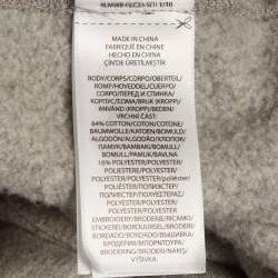 Pre Owned سويتر بولو رالف لورين قطن رمادي مطرز مقاس متوسط