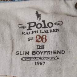 Pre Owned Polo Ralph Lauren Blue Denim Slim Boyfriend Jeans S/Waist 29"