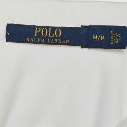 Pre Owned Polo Ralph Lauren White Jersey Pique Polo T-Shirt M