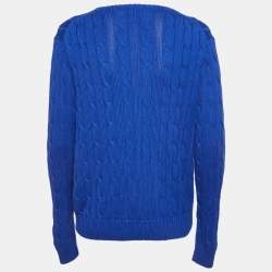 Pre Owned Polo Ralph Lauren Blue Cable Knit Sweater XL