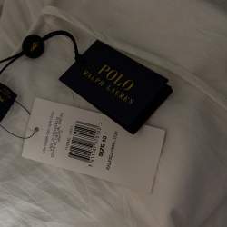 Pre Owned Polo Ralph Lauren White Cotton Embroidered Detail Sleeveless Maxi Dress L