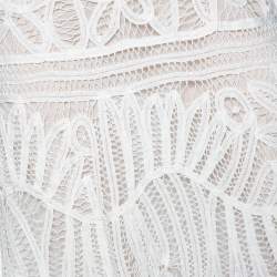 Pre Owned Polo Ralph Lauren White Lace & Cotton Skirt XL
