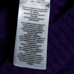 Pre Owned Polo Ralph Lauren Purple Cable Knit Wool Long Sleeve Sweater M