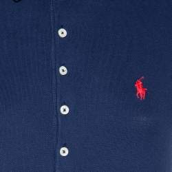 Polo Ralph Lauren Navy Blue Cotton Pique Slim Fit Polo T-Shirt M