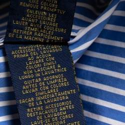 Pre Owned Polo Ralph Lauren Blue Striped Cotton Button Front Shirt Dress M
