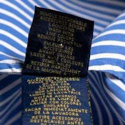 Pre Owned Polo Ralph Lauren Blue Striped Cotton Button Front Shirt Dress M
