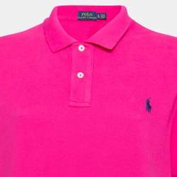 Pre Owned Polo Ralph Lauren Pink Cotton Short Sleeve Polo Dress XL