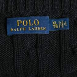 Pre Owned Polo Ralph Lauren Black Cable Knit Pocket Detail Dress XL
