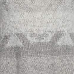 Pre Owned Polo Ralph Lauren Beige Lurex Knit Wool Blend Sweater XS