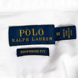 مملوكة مسبقًا Polo Ralph Lauren White Cotton Boyfriend Fit Shirt L