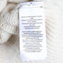 Pre Owned Polo Ralph Lauren Cream Woven Knit Button Front Cardigan XS