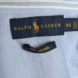 Pre Owned Polo Ralph Lauren Blue Cotton Embroidered Long Sleeve Shirt XS
