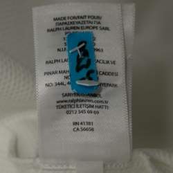 Pre Owned Polo Ralph Lauren White Textured Cotton Sleeveless Pleated Dress M