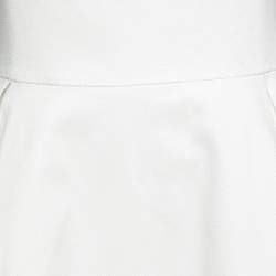 Pre Owned Polo Ralph Lauren White Textured Cotton Sleeveless Pleated Dress M