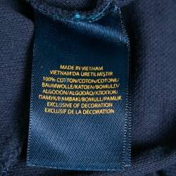 Pre Owned Polo Ralph Lauren Navy Blue Cotton Mesh Mini Polo Dress L