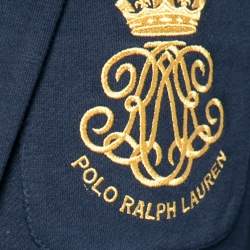 Polo Ralph Lauren Navy Blue Cotton Crest Embroidered Blazer M