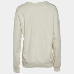 مملوكة مسبقًا سويتشيرت بولو باي رالف لورين طبعة ماركة كريمي رقبة مستديرة كبير جداً