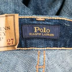 Pre Owned Polo Ralph Lauren Navy Blue Denim Tompkins Skinny Crop Jeans S