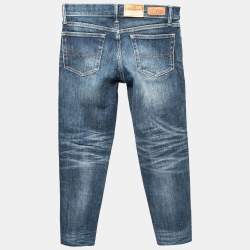 Pre Owned Polo Ralph Lauren Navy Blue Denim Tompkins Skinny Crop Jeans S