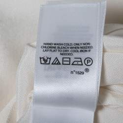 Pre Owned فستان ماكسي بولو رالف لورين ساتان ابيض أزرار أمامية بحزام مقاس صغير (سمول)