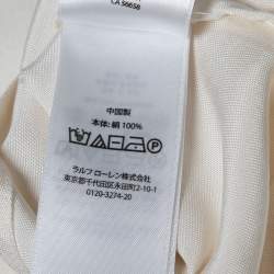 Pre Owned فستان ماكسي بولو رالف لورين ساتان ابيض أزرار أمامية بحزام مقاس صغير (سمول)