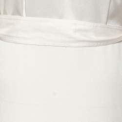 Pre Owned فستان ماكسي بولو رالف لورين ساتان ابيض أزرار أمامية بحزام مقاس صغير (سمول)