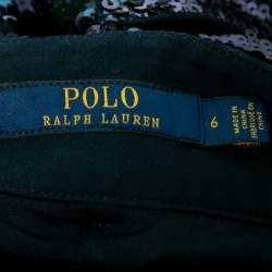 Pre Owned Polo Ralph Lauren Navy Blue Sequin Embellished Wide Leg Pants M
