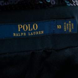 Pre Owned Polo Ralph Lauren Blue Sequin Blazer L