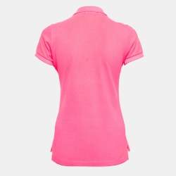 Pre Owned Polo Ralph Lauren Neon Pink Cotton Polo T-Shirt S